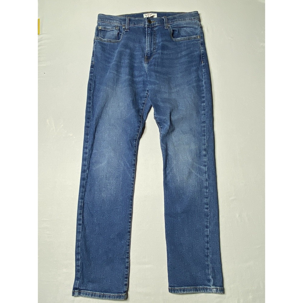 Lucky Brand 410 Athletic Straight Jeans Mens 32x32 Blue Stretch Denim